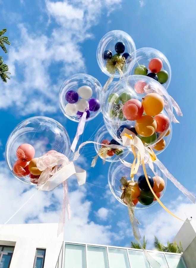Haolongfa Bobo Balloons 24 Inch - Clear Bubble Balloon for Stuffing, 25 Pcs Transparent Balloons for DIY Party Decor, Birthday, Wedding, Baby Shower, Grad, Anniversary, Indoor Outdoor Celebration - Image 5